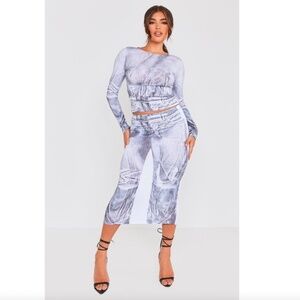 Prettylittle Thing Black Printed Skirt Set